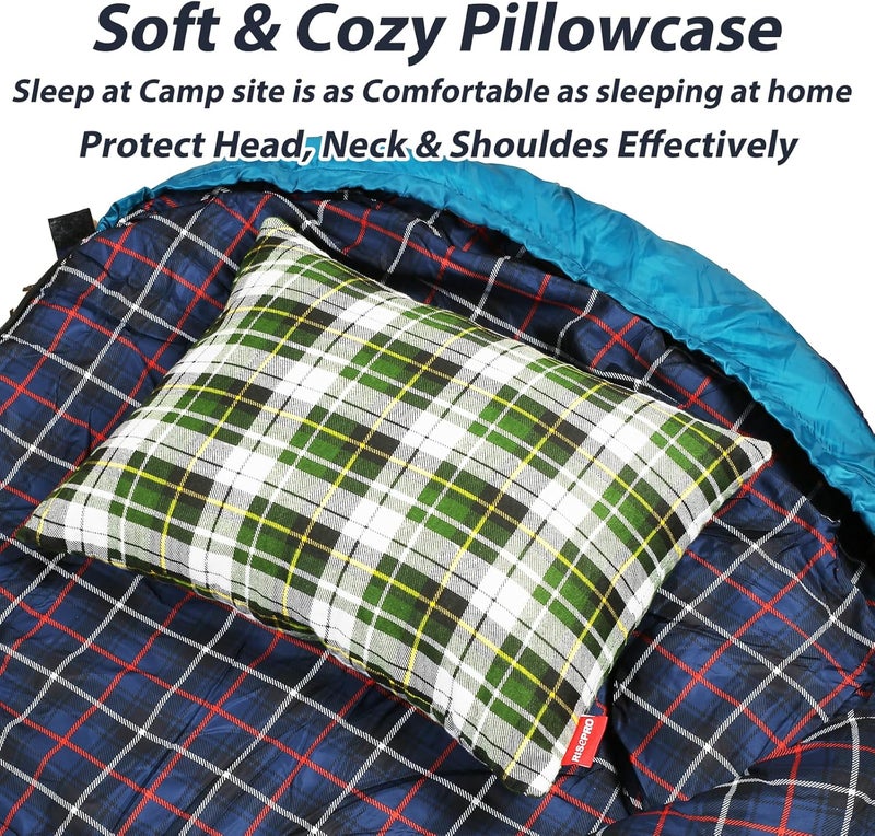 RISEPRO Outdoor Camping Pillow Lightweight, Compressible, Flannel Travel Pillow Cases, Washable Removable Pillow Cover Camping and Backpacking Green - Image 5